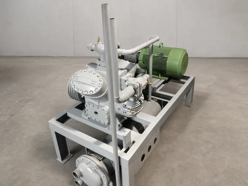 Open-frame compressor assembly built by Malabar Chilling Systems